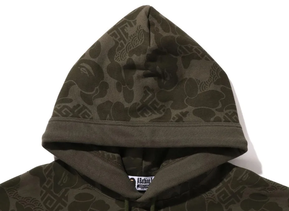 A BATHING APE  |Camouflage Street Style Long Sleeves Cotton Logo Hoodies