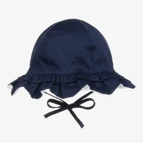 Baby Girls Blue Reversible Sun Hat