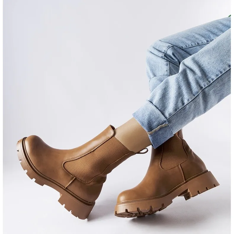 Brown high slip-on Chelsea boots from Verones