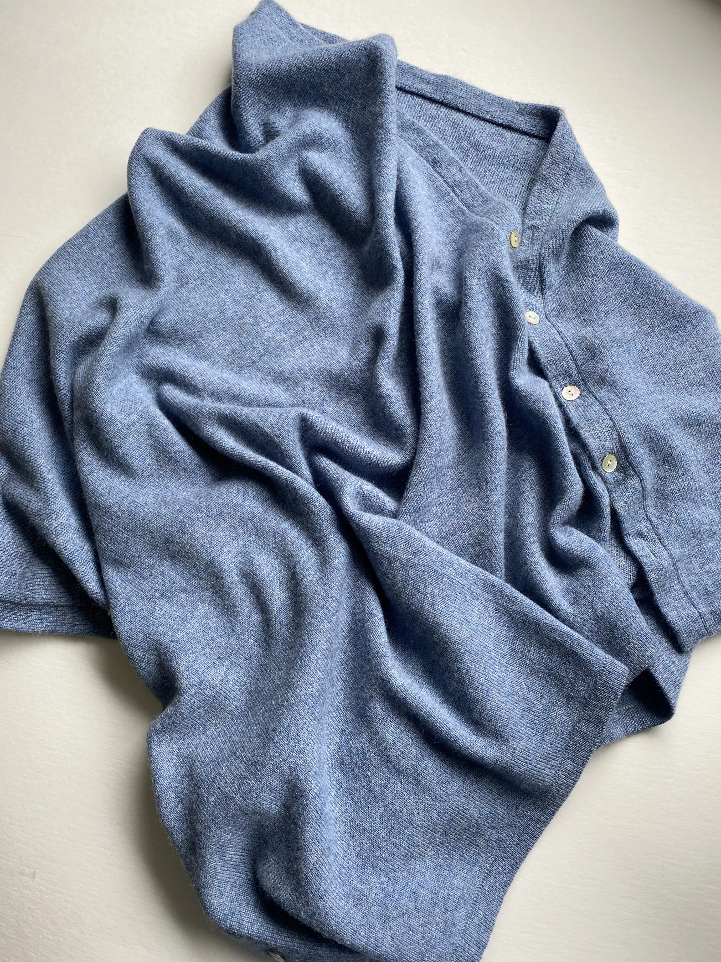 Cashmere Poncho Light Denim Blue | Boro Back in Stock