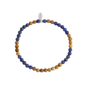 Estella Bartlett   4mm Lapis And Picture Jasper Beaded Bracelet