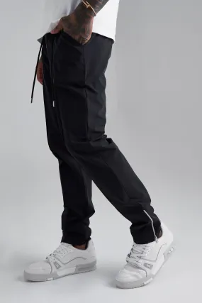 Fixed Waist Slim Fit Centre Front Zip Trouser