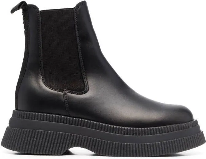 GANNI slip-on Chelsea boots Black