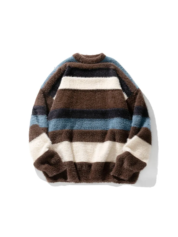  Men'S Knit Stripes Sweaters   