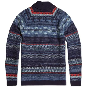 Norse Projects Patrik Reverse Fair Isle SweatHolmen Red