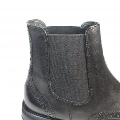 Paul Green 8070-02 | Star Calf Black Leather | Womens Pull On Chelsea Boots
