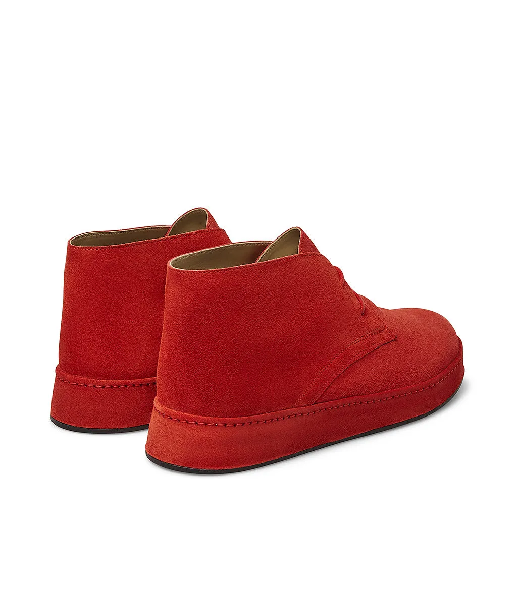 Red suede desert boots