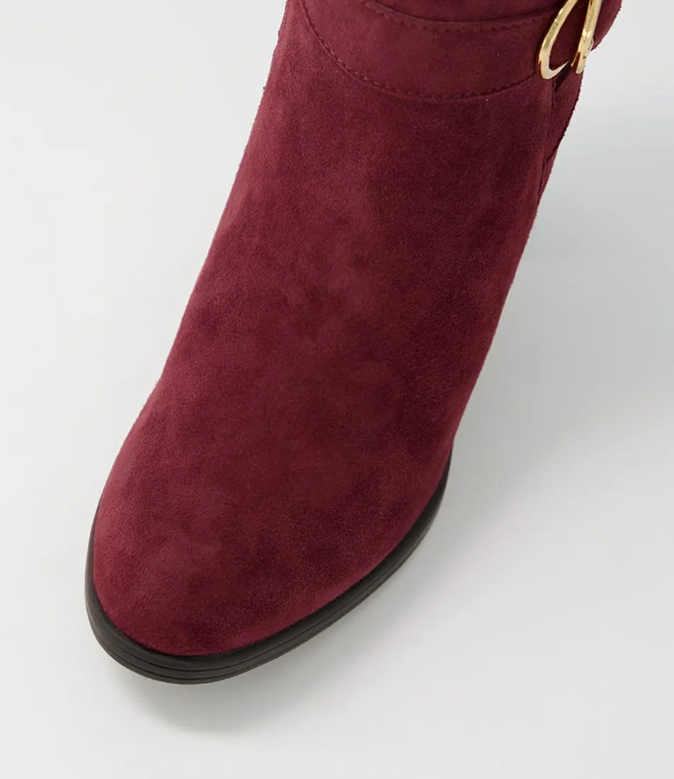 SUPERSOFT Barinas Wine Suede Ankle Boots