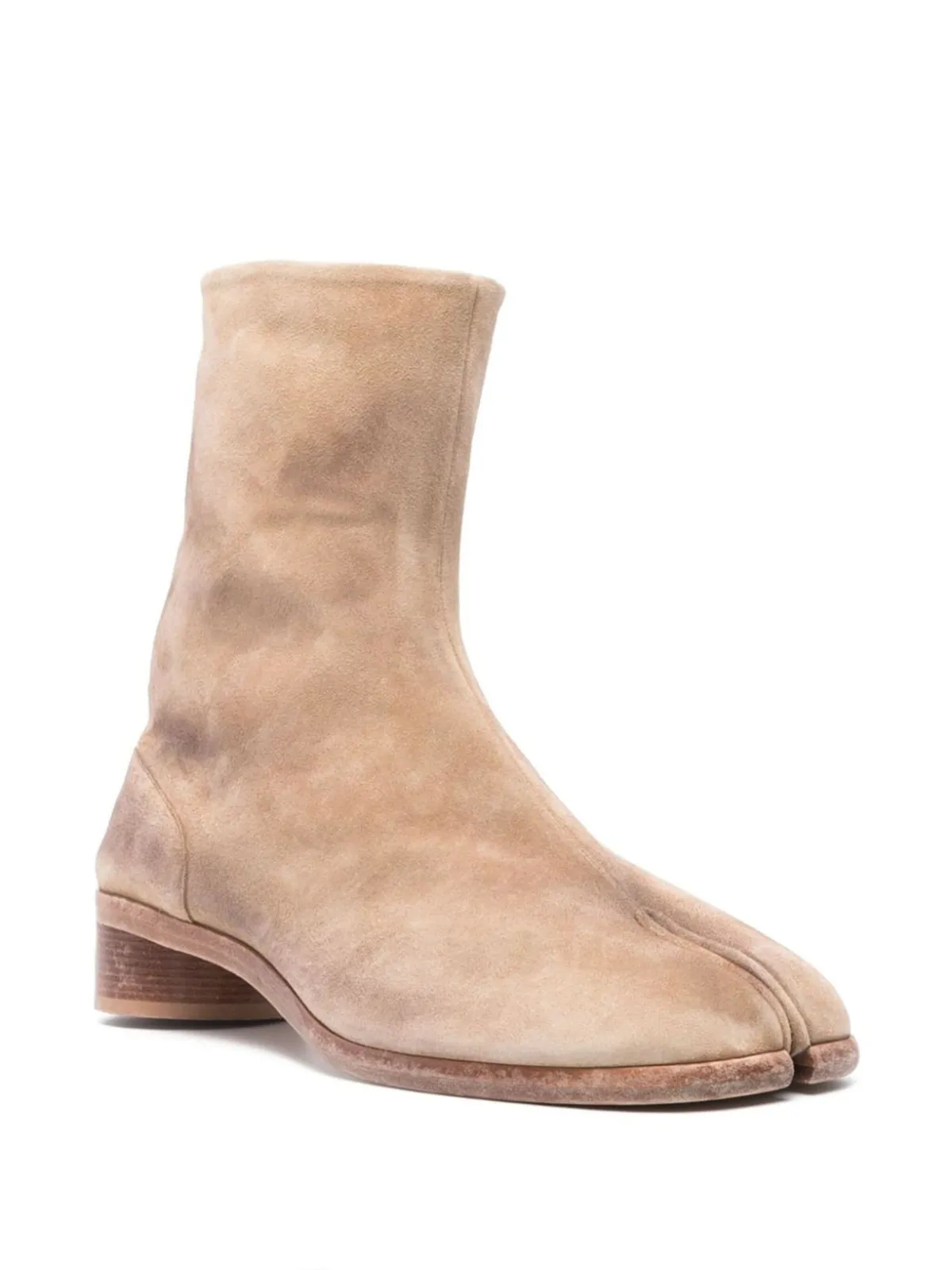 Tabi Suede Ankle Boots - Beige