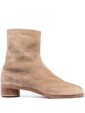 Tabi Suede Ankle Boots - Beige