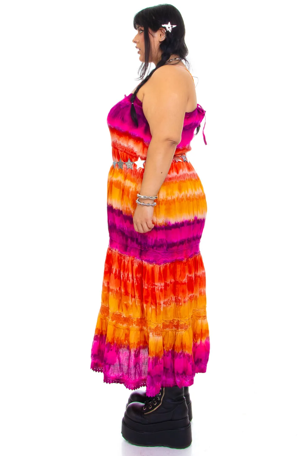 Vintage Y2K Sunset Tie-Die Dress - 2X/3X