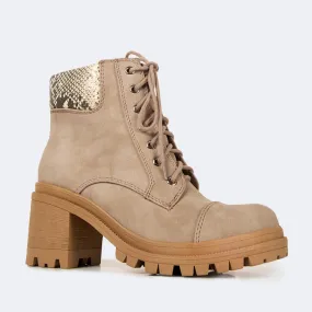 Zip-Up Chunky Heel Ankle Boots